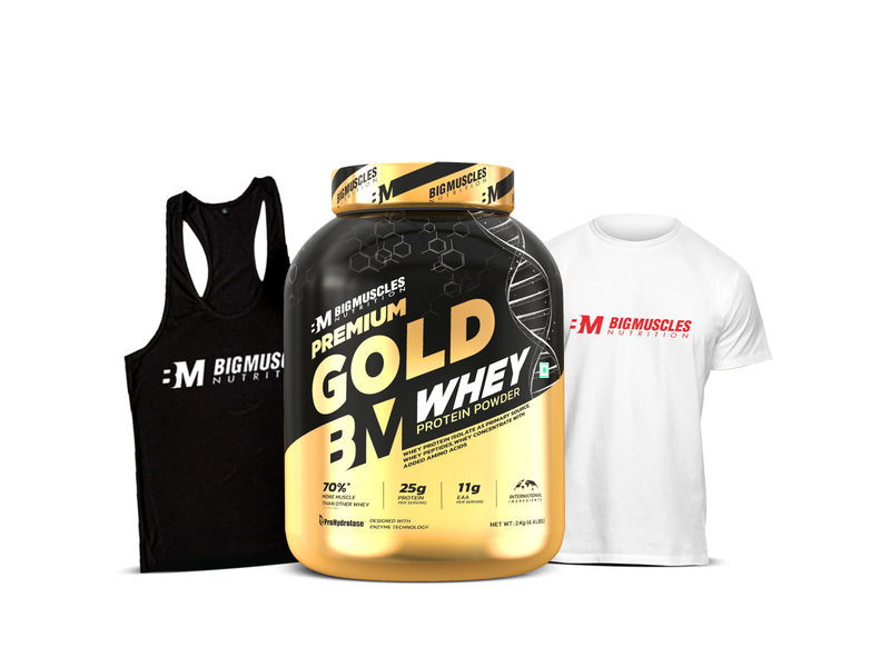 Premium Gold Whey + Tshirt + Stringer at 55% Off product view