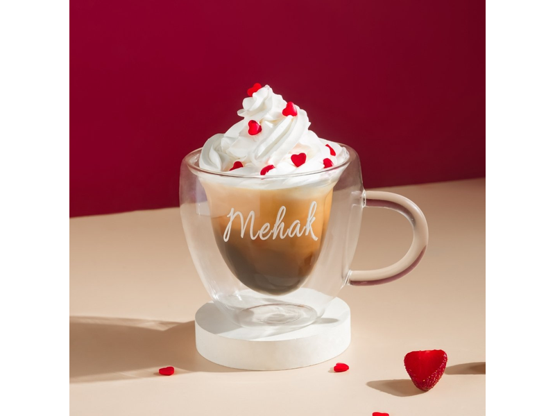Heart Shaped Glass Mug 250ml (Free Personalisation) at 10% Off product view