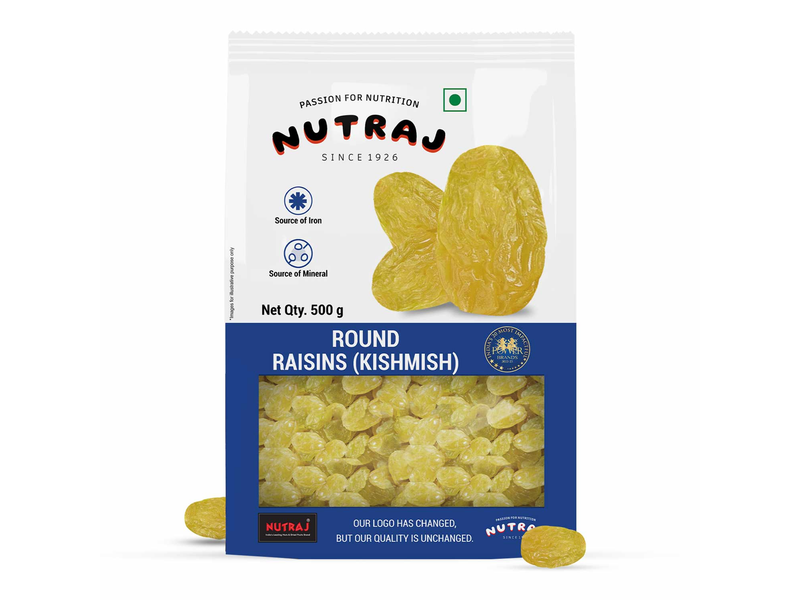Nutraj Round Raisins 500gm (kishmish/kismis) at 11% Off product view
