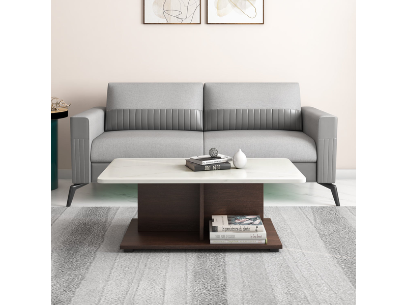 Nilkamal Luca Coffee Table (Legno Oak & Frosty White) at 66% Off product view