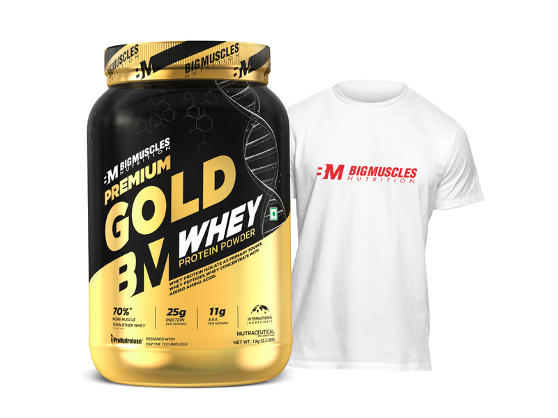 Premium Gold Whey + TSHIRT at 50% Off product view