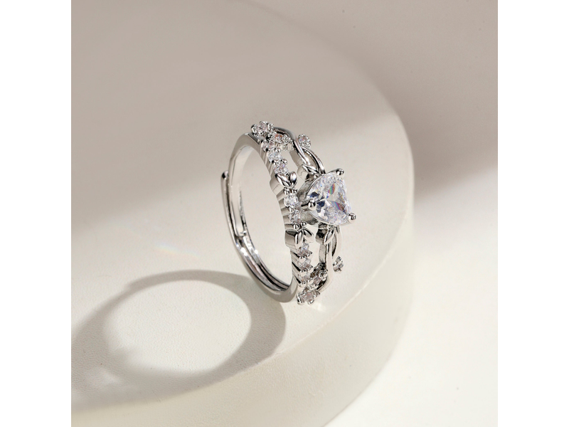 Elara Crystal Heart Ring at 50% Off product view